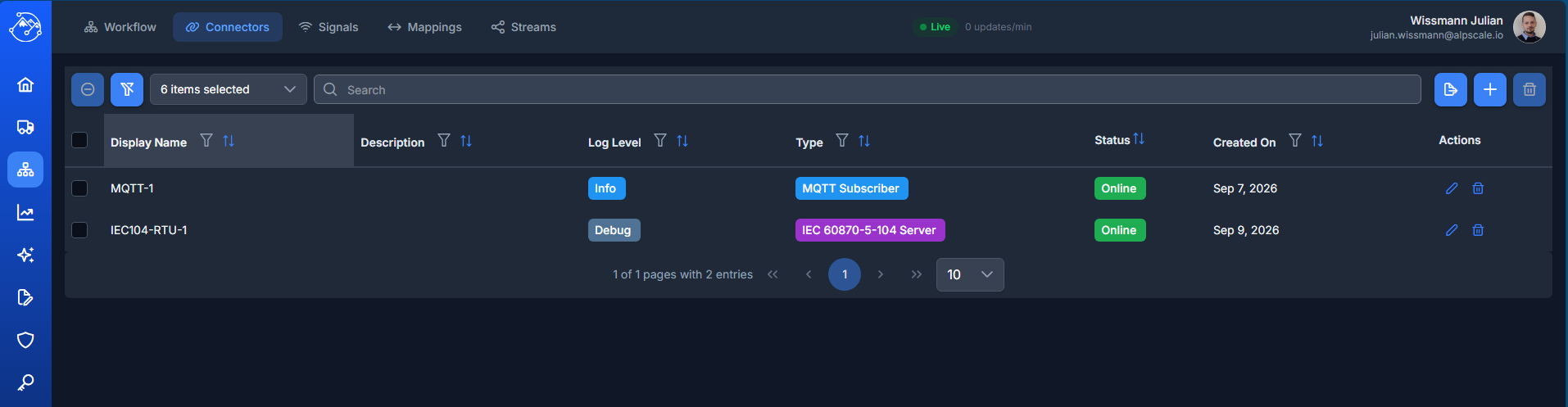 Connector List